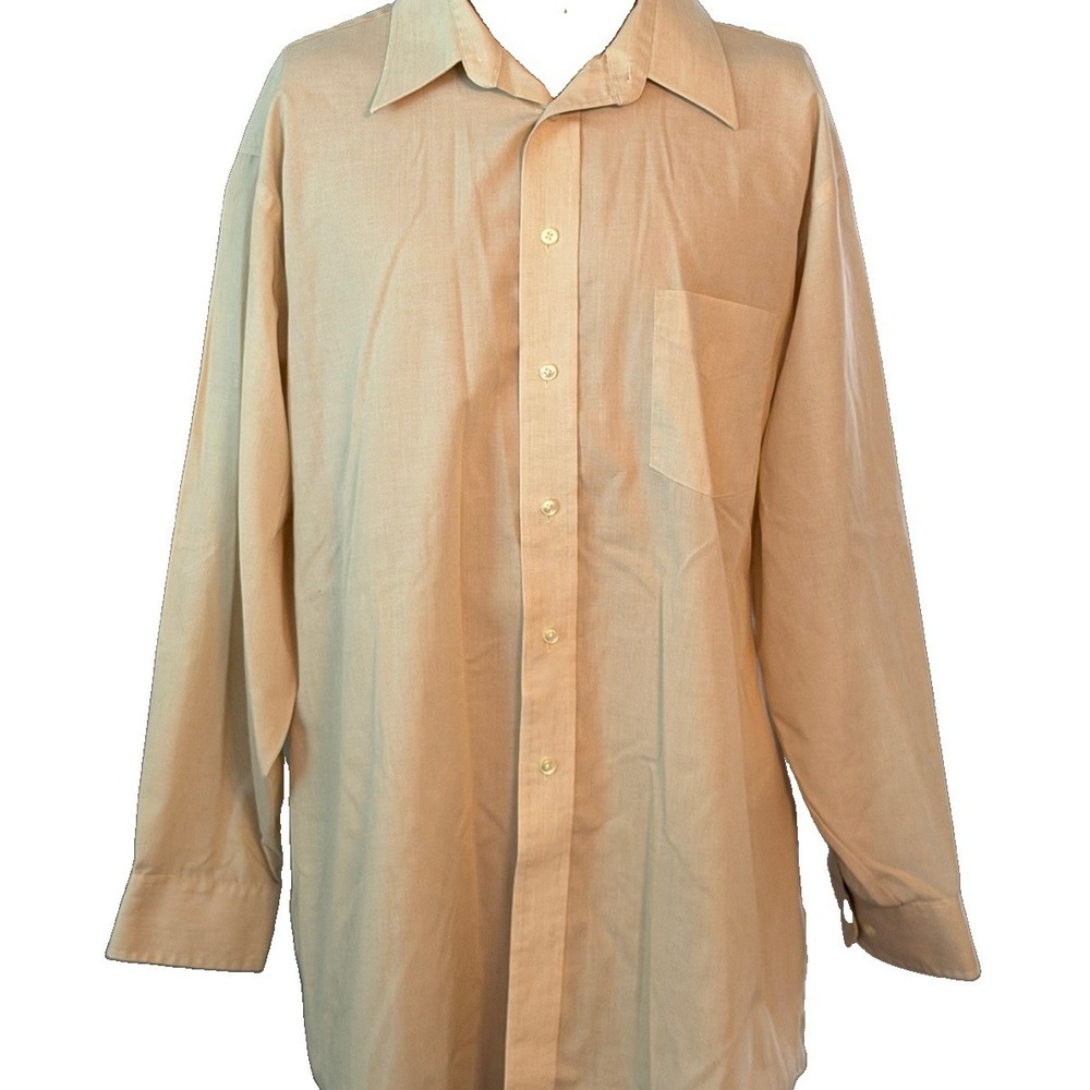 Men's Stafford 17 32/33 Beige (See Pics) Button Up Long Sleeve Shirt